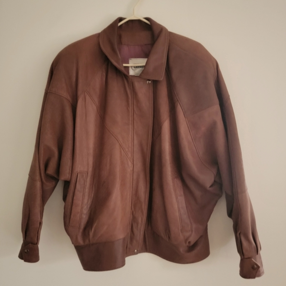 Vintage Real Leather Brown Bomber Jacket